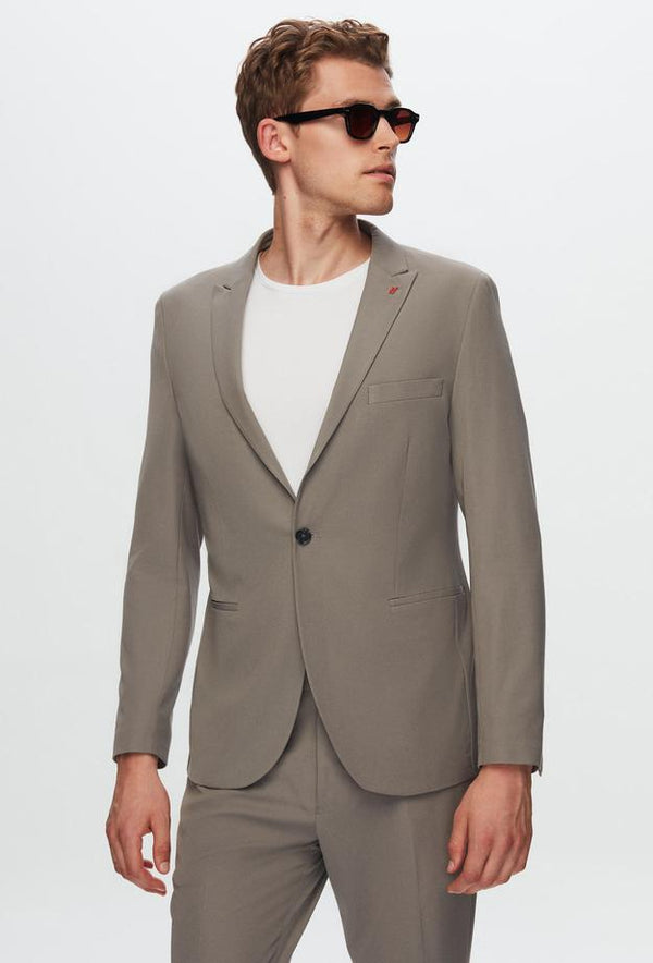 Twn Slim Fit Grey Plain Suit-D'S DAMAT ONLINE