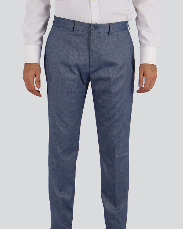 D'S Damat Slim Fit Blue Trouser