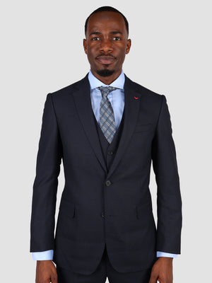 DS Damat Slim Fit Blue Suit With Vest-D'S DAMAT ONLINE