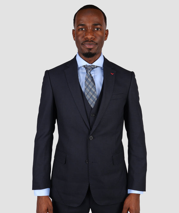 DS Damat Slim Fit Blue Suit With Vest-D'S DAMAT ONLINE