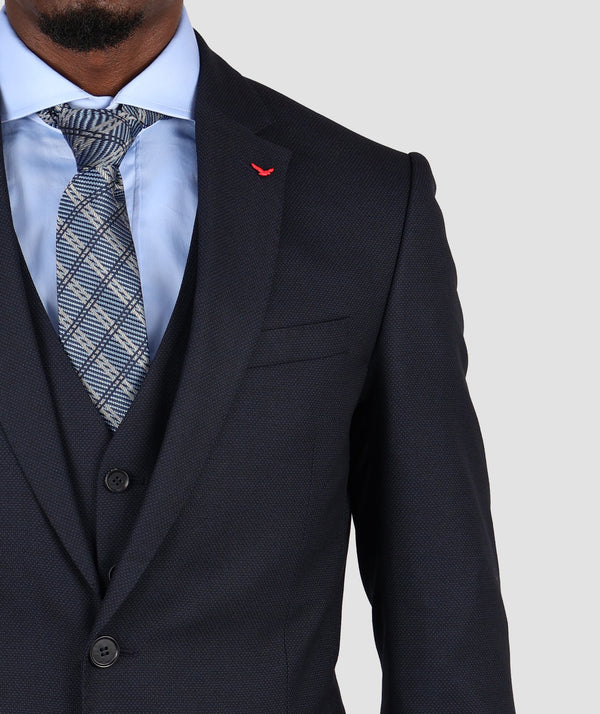 DS Damat Slim Fit Blue Suit With Vest-D'S DAMAT ONLINE