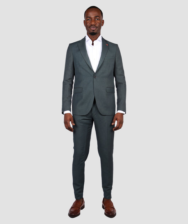 TWN Slim Fit Green Suit-D'S DAMAT ONLINE