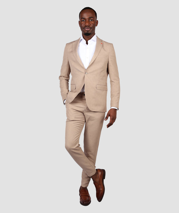 TWN Slim Fit Beige Suit-D'S DAMAT ONLINE