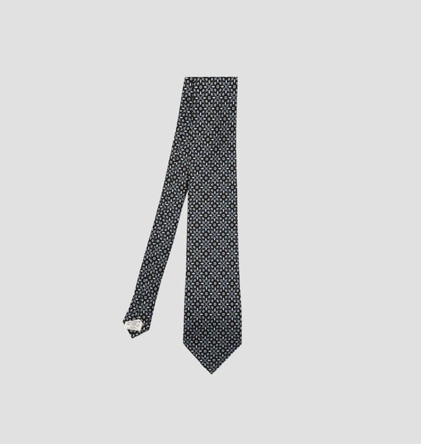 Ds Damat Blue and Black Pattern Tie