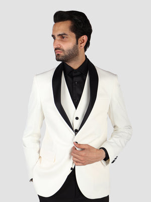 D'S Damat White Tuxedo Suit-D'S DAMAT ONLINE