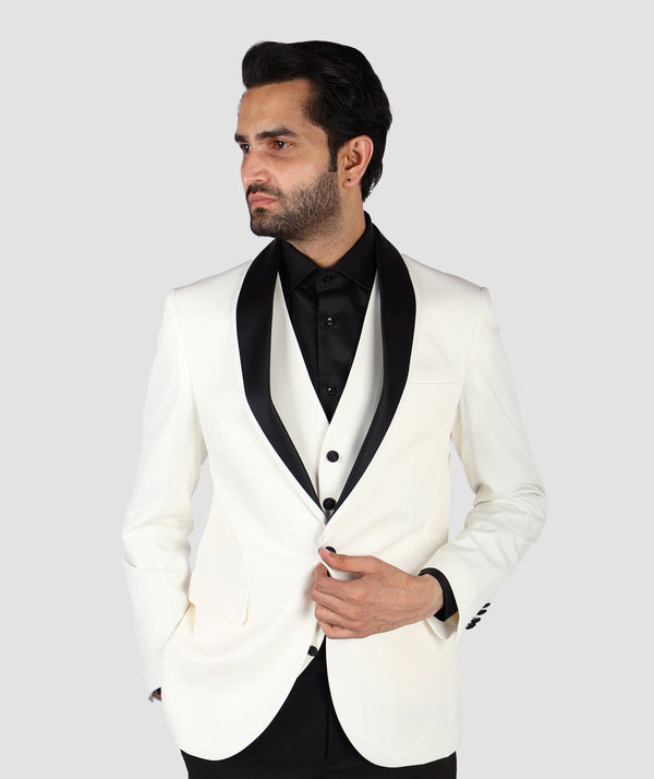 D'S Damat White Tuxedo Suit-D'S DAMAT ONLINE