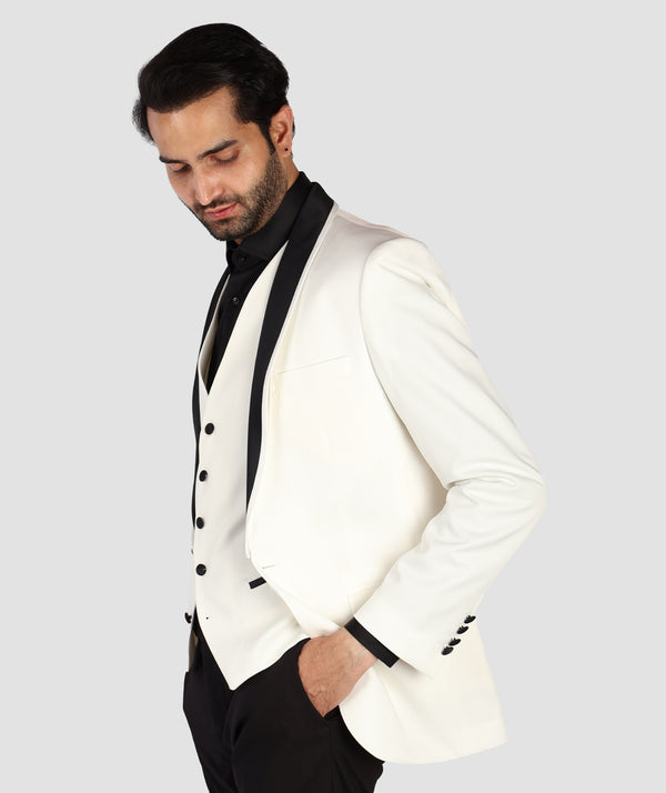 D'S Damat White Tuxedo Suit-D'S DAMAT ONLINE