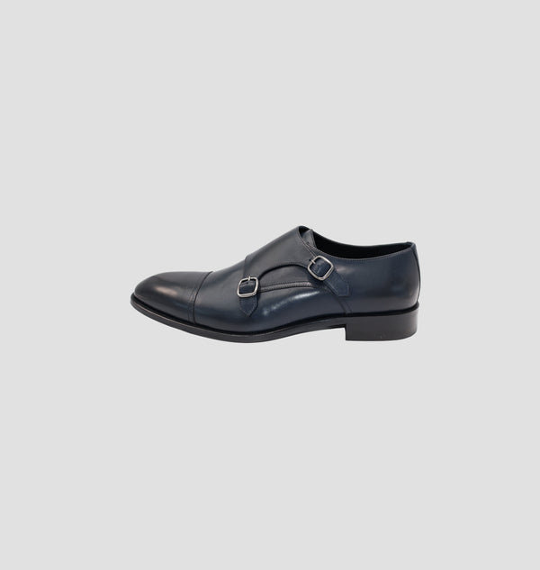 D'S Damat Double Monk Formal Blue Shoes