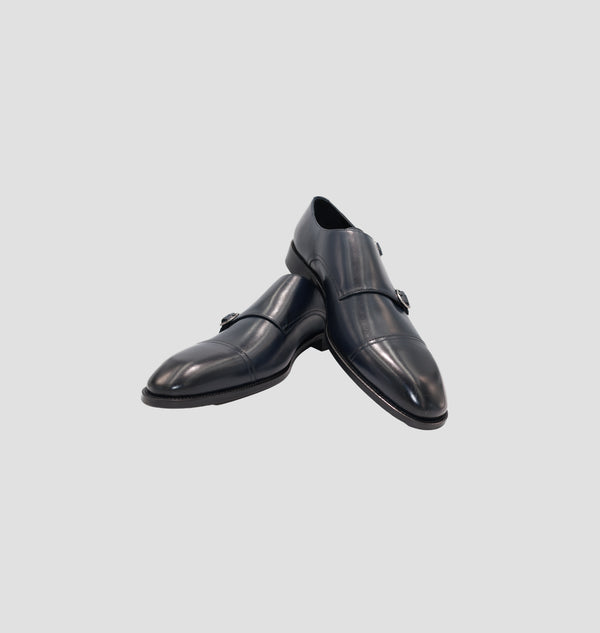 D'S Damat Double Monk Formal Blue Shoes