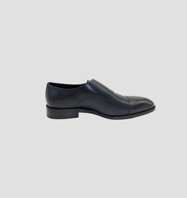 D'S Damat Double Monk Formal Blue Shoes