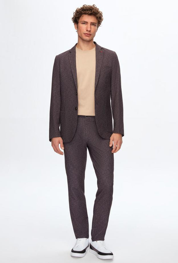 Ds Damat Slim Fit Brown Printed Suit-D'S DAMAT ONLINE