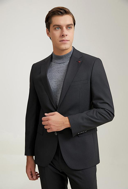 Ds Damat Black Classic Suit -41% Wool-D'S DAMAT ONLINE