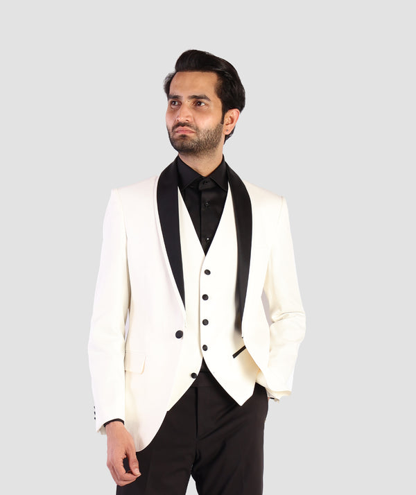 D'S Damat White Tuxedo Suit-D'S DAMAT ONLINE