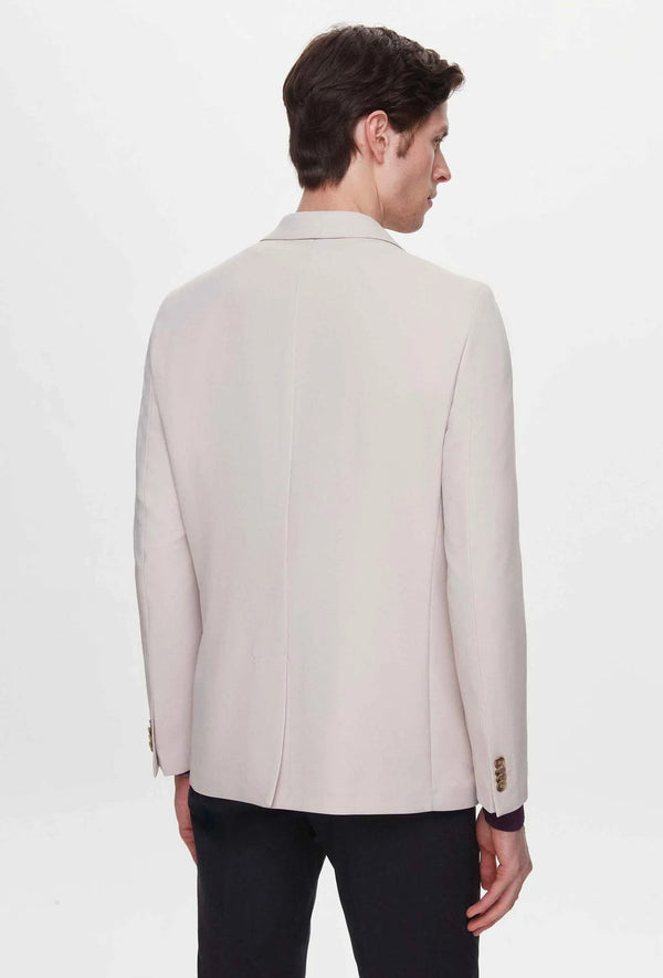 Twn Slim Fit Beige Dobby Fabric Jacket-D'S DAMAT ONLINE