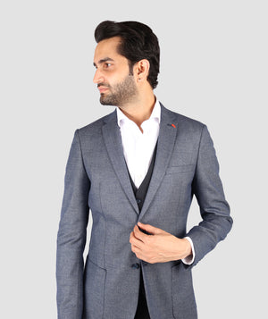 DS Damat Blue Conbination Slim Fit Suit-D'S DAMAT ONLINE