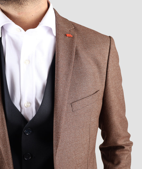 TWN Camel Slim Fit  Combination Suit-D'S DAMAT ONLINE