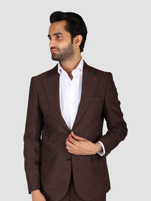 DS Damat Brown Slim Fit Suit-D'S DAMAT ONLINE