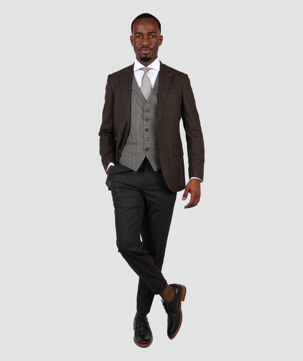 DS Damat Combined Brown Slim Fit Suit-D'S DAMAT ONLINE