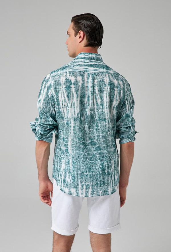 Ds Damat  Green Printed Shirt-D'S DAMAT ONLINE