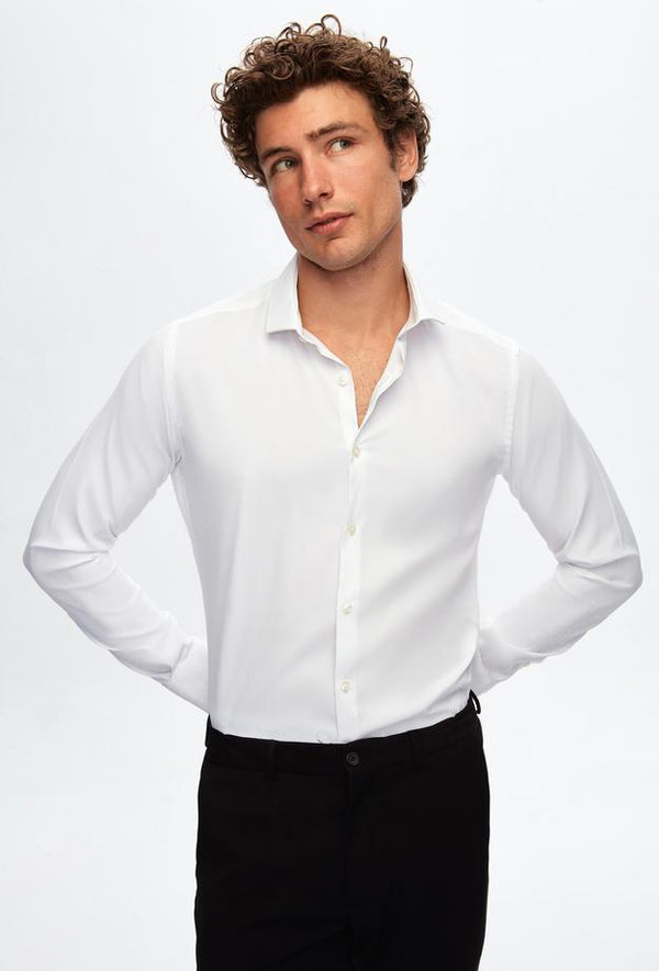 Twn Slim Fit Plain Travel Shirt-D'S DAMAT ONLINE