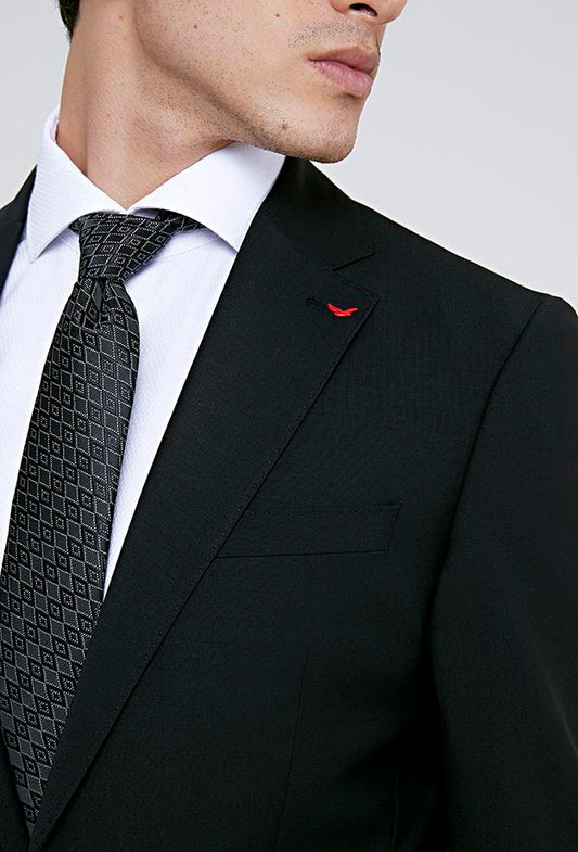 Ds Damat Black Classic Suit -86% Wool-D'S DAMAT ONLINE