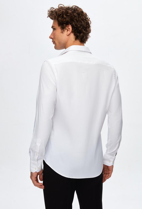 Twn Slim Fit Plain Travel Shirt-D'S DAMAT ONLINE