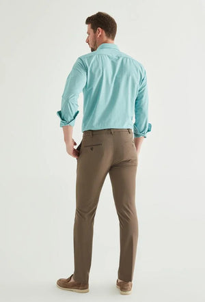 Twn Slim Fit Brown Straight Recycle Jogger Pants-D'S DAMAT ONLINE