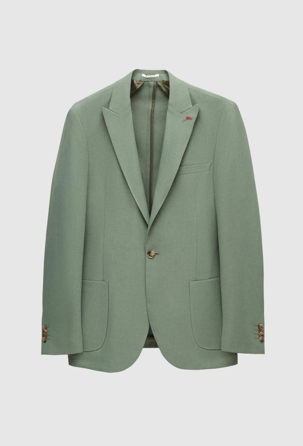 Twn Slim Fit Green Dobby Fabric Jacket