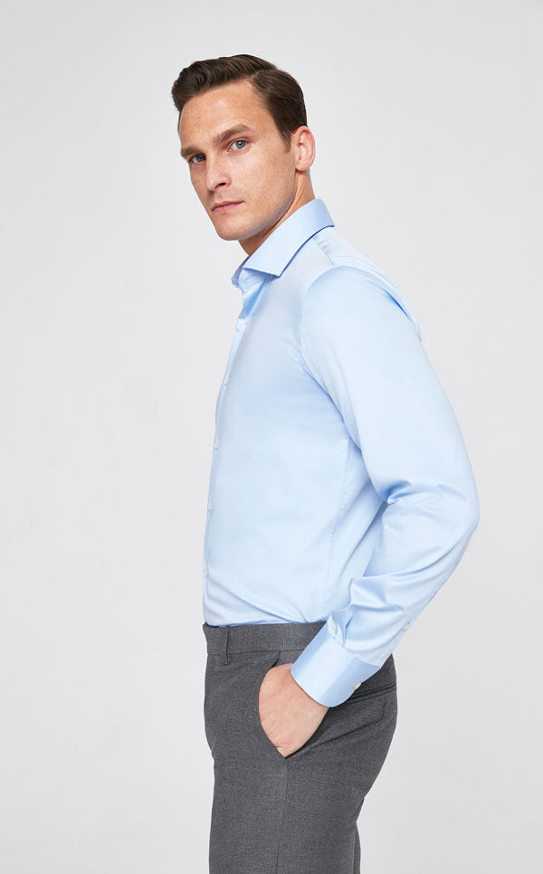 Ds Damat Shirt Slim Fit Long Arm Blue-D'S DAMAT ONLINE