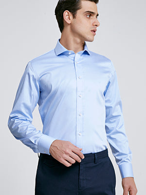 Ds Damat Slim Fit Shirt Light Blue Nanocare-D'S DAMAT ONLINE