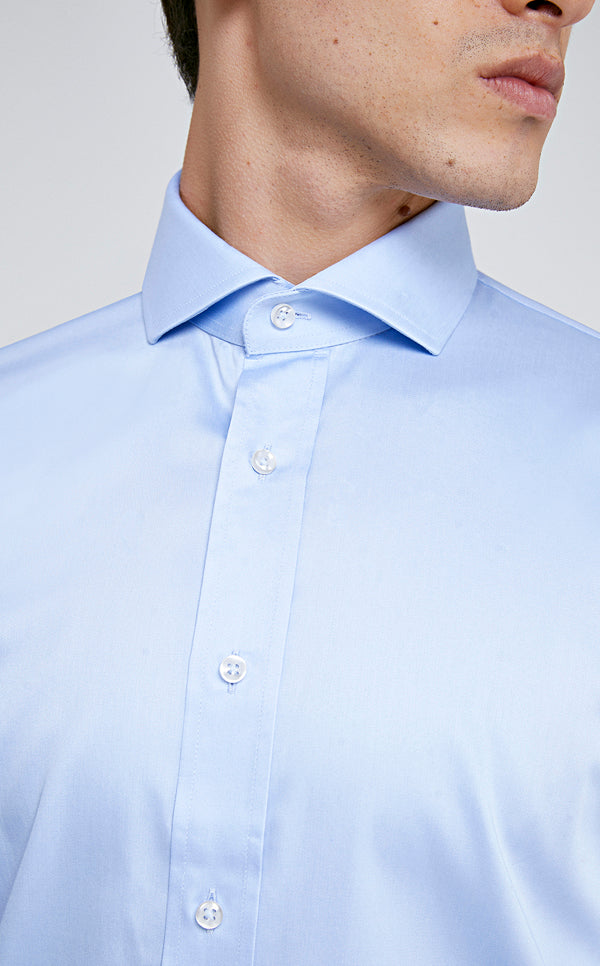 Ds Damat Slim Fit Shirt Light Blue Nanocare-D'S DAMAT ONLINE