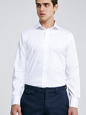 Ds Damat Slim Fit Shirt White Nanocare-D'S DAMAT ONLINE