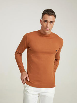 Ds Damat Slim Fit Camel Sweater-D'S DAMAT ONLINE
