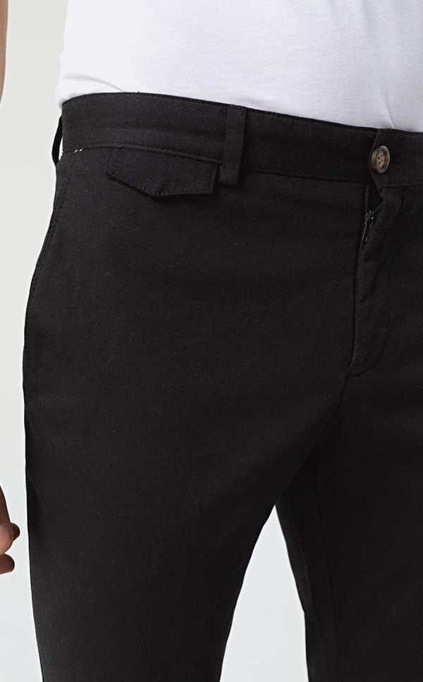 TWN Slim Fit Black Dobby Chino Pants-D'S DAMAT ONLINE