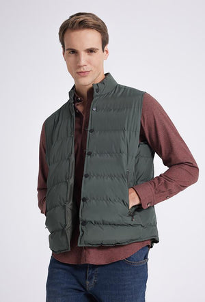 Twn Slim Fit Khaki Plain Vest Coat-D'S DAMAT ONLINE
