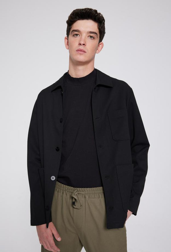 Twn Comfort Black Shirt Coat-D'S DAMAT ONLINE