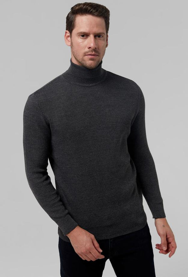 Ds Damat Regular Fit Knitted Sweater Grey-D'S DAMAT ONLINE