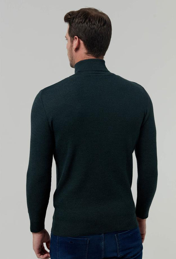 Ds Damat Regular Fit Knitted Sweater Green-D'S DAMAT ONLINE