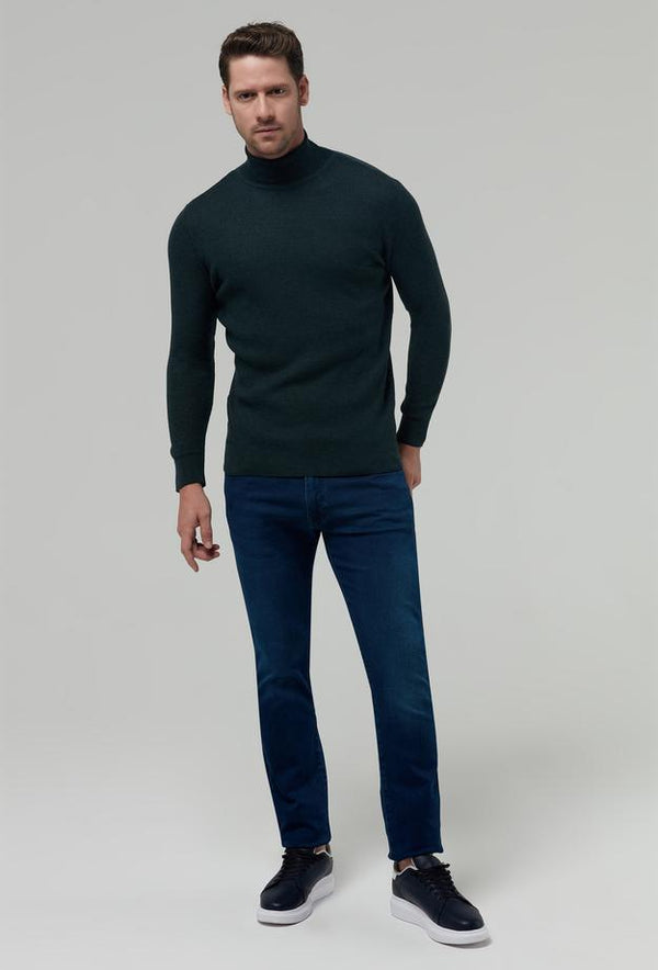 Ds Damat Regular Fit Knitted Sweater Green-D'S DAMAT ONLINE