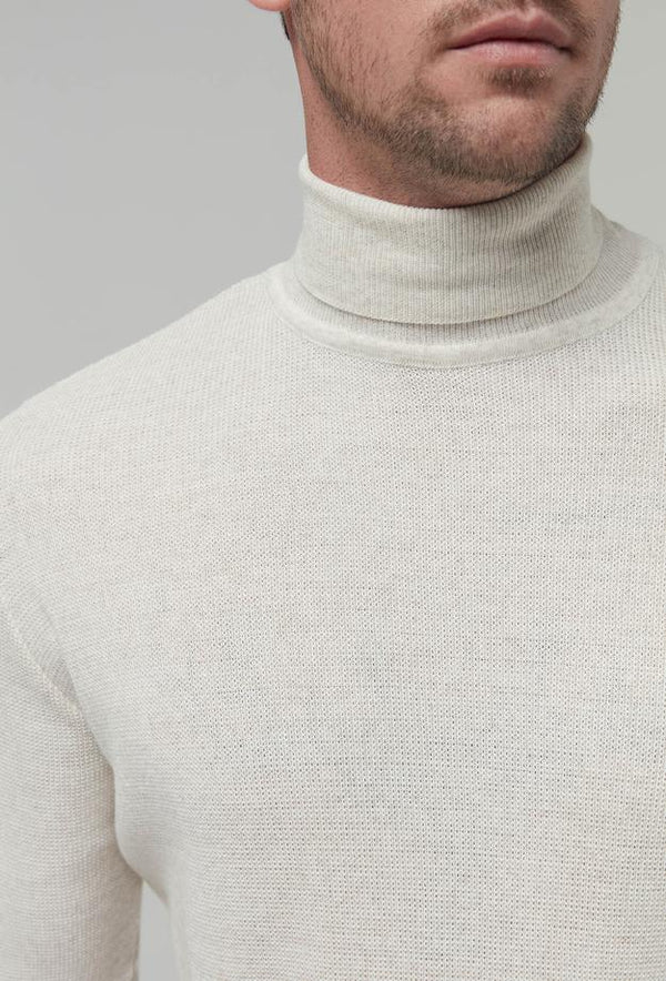 Ds Damat Regular Fit Knitted Sweater White-D'S DAMAT ONLINE