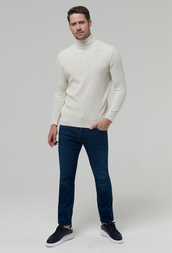 Ds Damat Regular Fit Knitted Sweater White-D'S DAMAT ONLINE